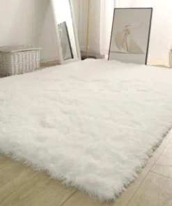 alfombra blanca y esponjosa para sala de estar, alfombrillas grandes para decoración del hogar, antideslizantes y gruesas, para habitación de niños y niñas, color rosa