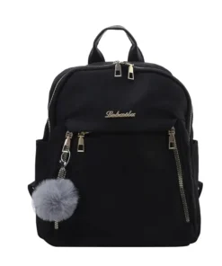 mochila simple de gran capacidad para mujer, bolso de viaje negro de pu, sólido, harajuku, escolar, unisex, high street