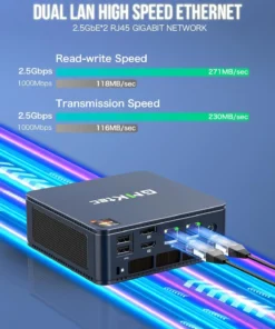 m5 plus gaming mini pc ryzen 7 5825u (actualizado 7430u/ 5700u), 32gb ram 1tb ssd dual nic lan 2.5gbe computadoras de escritorio offi