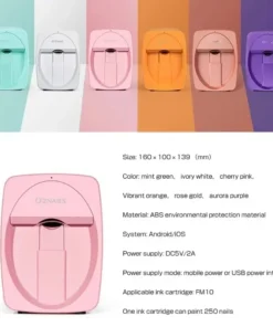 impresora de uñas inteligente todo en uno o2nails, impresión 3d digital con cartucho de tinta, crea intrincados diseños de uñas en casa