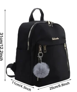 mochila simple de gran capacidad para mujer, bolso de viaje negro de pu, sólido, harajuku, escolar, unisex, high street