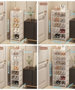 organizador de zapatos de 6/8 capas, marco de metal que ahorra espacio y zapatero de tela multicapa, estante t1 para entrada, pasillo, sala de estar, 1 unidad