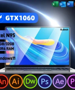 15,6 "intel n95 gtx1060 portátiles para juegos ordenador portátil pc 32gb ddr4 1tb ssd portátil gamer windows11 teclado retroiluminado