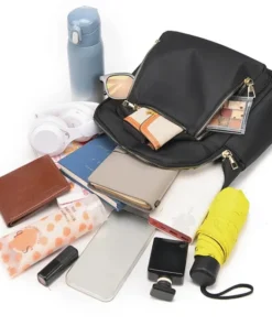 mochila simple de gran capacidad para mujer, bolso de viaje negro de pu, sólido, harajuku, escolar, unisex, high street