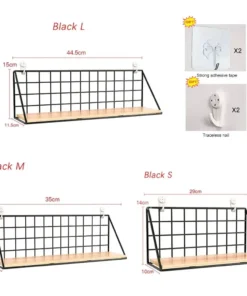estantes montados en la pared sin perforación, estante colgante de madera para sala de estar, cesta de almacenamiento para dormitorio, decoración de pared, organizadores