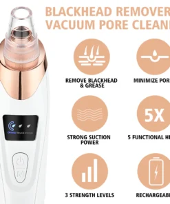 removedor de espinillas con 3 modos de succión, máquina de belleza para limpieza facial, eliminador de piel muerta, vacío facial, herramienta para el cuidado de la piel