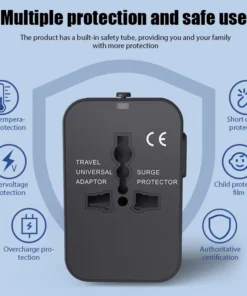 enchufe de conversión global, toma de conversión de viaje, puerto usb dual, ue, reino unido, ee. uu., au, cargador de corriente alterna, adaptador universal, convertidor de salida