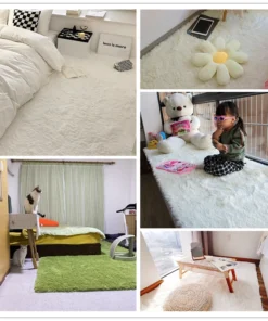 alfombra blanca y esponjosa para sala de estar, alfombrillas grandes para decoración del hogar, antideslizantes y gruesas, para habitación de niños y niñas, color rosa