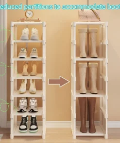 organizador de zapatos de 6/8 capas, marco de metal que ahorra espacio y zapatero de tela multicapa, estante t1 para entrada, pasillo, sala de estar, 1 unidad