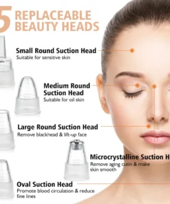 removedor de espinillas con 3 modos de succión, máquina de belleza para limpieza facial, eliminador de piel muerta, vacío facial, herramienta para el cuidado de la piel