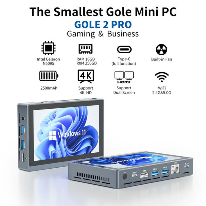 higole gole 2 pro intel n5095 mini pc window 11 wifi5 8/16gb 256gb 2500mah 4k ordenador de escritorio pantalla táctil 5,5 ''windows tablet higole gole 2 pro intel n5095 mini pc window 11 wifi5 8/16gb 256gb 2500mah 4k ordenador de escritorio pantalla táctil 5,5 ''windows tablet