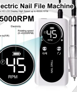 taladro de uñas portátil eléctrico profesional de 45000rpm, lima lijadora de uñas recargable de poco ruido para herramienta de salón de manicura