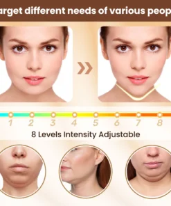 dispositivo eléctrico de belleza para estiramiento facial en v, 6 modos, 8 niveles, ems, microcorriente, masajeador facial reafirmante, eliminación de papada, cuidado de la piel