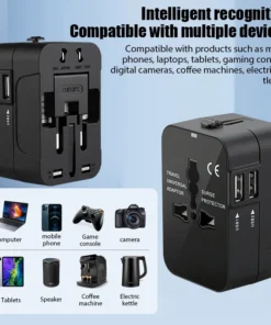 enchufe de conversión global, toma de conversión de viaje, puerto usb dual, ue, reino unido, ee. uu., au, cargador de corriente alterna, adaptador universal, convertidor de salida