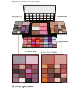 paleta de sombras de ojos con purpurina, 40/74/78 colores, mate, resistente al agua, polvo prensado de larga duración, kit de cosméticos, herramientas de maquillaje para mujer