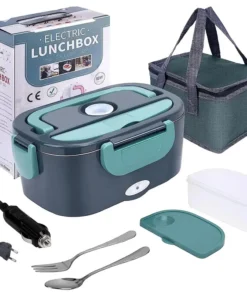 fiambrera eléctrica de 1,5 l y 60w, calentador de alimentos portátil para coche o hogar, a prueba de fugas, calefacción para el almuerzo, microondas para camioneros