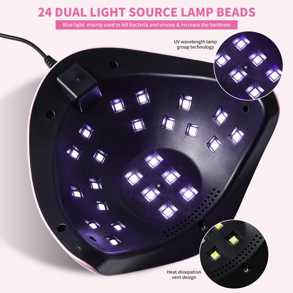 limegirl máquina secadora de uñas uv, lámpara profesional para manicura de 24 led uv, uso doméstico, lámpara de uñas para secado de esmalte y barniz con cable usb limegirl máquina secadora de uñas uv, lámpara profesional para manicura de 24 led uv, uso doméstico, lámpara de uñas para secado de esmalte y barniz con cable usb