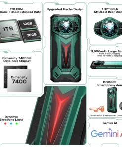 estreno mundial doogee s200 teléfono ultra resistente 48gb + 1tb dimensidad 7400 6,72 ”fhd + 120hz pantalla 11000mah batería 66w nfc smartphone