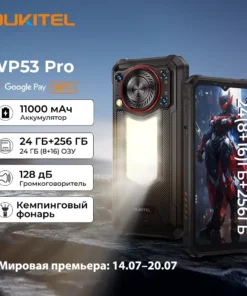 【estreno mundial】 teléfono resistente okitel wp53 pro, 24 gb+256 gb, 11000 mah, android15, smartphone, 6,52", nfc, teléfono celular, 50 mp