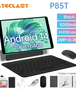teclast tableta p85t 2024, dispositivo allwinner a523 de 8 núcleos, 1,8 ghz/ 10gb(4gb + 6gb) ram/64gb rom/8 pulgadas, 800x1280ips/wifi5g/4g/5000mah/tipo c/0