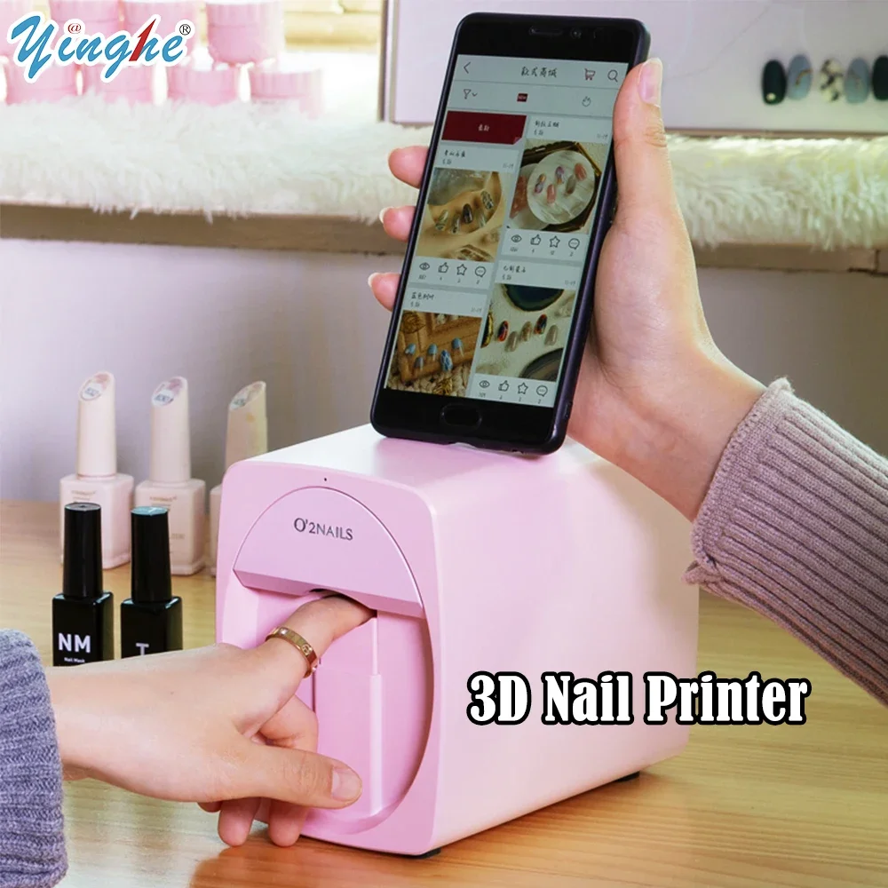 máquina de pintura de uñas móvil o2nails 3d: características de impresión de 2400dpi, conectividad wifi y diseño de patrones diy máquina de pintura de uñas móvil o2nails 3d: características de impresión de 2400dpi, conectividad wifi y diseño de patrones diy