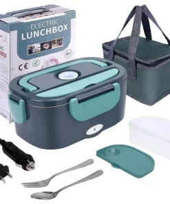 fiambrera eléctrica de 1,5 l y 60w, calentador de alimentos portátil para coche o hogar, a prueba de fugas, calefacción para el almuerzo, microondas para camioneros