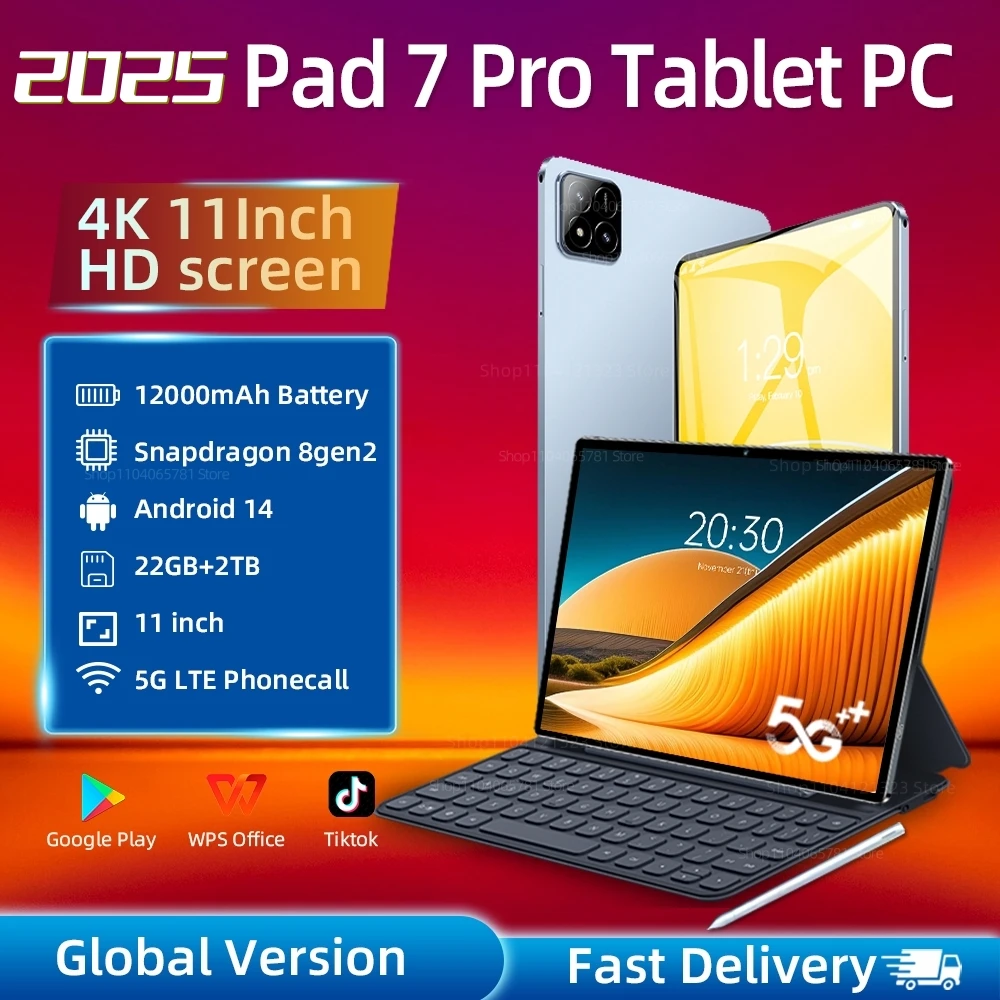 2025 nueva versión global pad 7 pro 11 "tablet android 14 22gb 2tb 12000mah 5g wifi dual llamada telefónica google play tableta portátil pc 2025 nueva versión global pad 7 pro 11 "tablet android 14 22gb 2tb 12000mah 5g wifi dual llamada telefónica google play tableta portátil pc