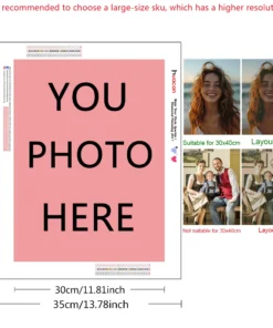 huacan pintura de diamante personalizada con foto, imágenes de diamantes de imitación diy, mosaico de diamantes redondos y cuadrados, bordado, decoración de pared, regalo único