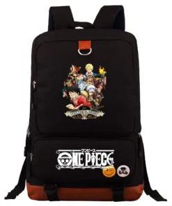 nueva mochila escolar con estampado de luffy de la bandera pirata de supernova de anime de una pieza, bolsa de viaje de gran capacidad para adolescentes, unisex