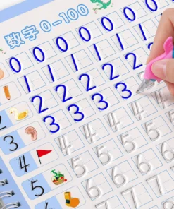 libro de práctica de magia para niños, libro estriado 3d reutilizable, alfabeto traceable, números, dibujo y libro de ejercicios de matemáticas