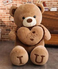 regalo de san valentín, oso de peluche gigante de 80/100 cm, animales de peluche, regalos de cumpleaños, almohada suave, muñecas para novia, niñas, esposa