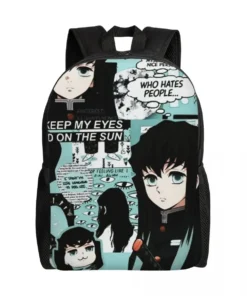 mochilas personalizadas muichiro tokito kimetsu no yaiba, mochilas impermeables para hombres y mujeres, mochila escolar demon slayer de anime, mochila estampada