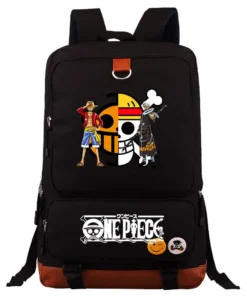 nueva mochila escolar con estampado de luffy de la bandera pirata de supernova de anime de una pieza, bolsa de viaje de gran capacidad para adolescentes, unisex