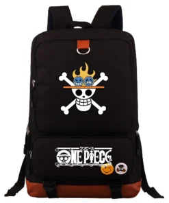 nueva mochila escolar con estampado de luffy de la bandera pirata de supernova de anime de una pieza, bolsa de viaje de gran capacidad para adolescentes, unisex