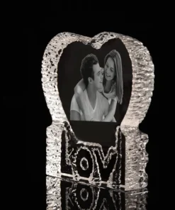 foto de cristal de amor personalizada con texto, luz nocturna, bluetooth, reproductor de música, boda, pareja, día de la madre, padre, regalo de navidad