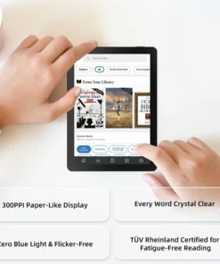 bigme ereader b6 lector de libros electrónicos de tinta electrónica de 6 pulgadas, android 14 con google play, libro electrónico con luz frontal de 36 niveles de 300ppi, libro electrónico de 4 + 64 gb