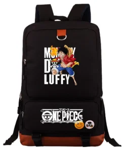 nueva mochila escolar con estampado de luffy de la bandera pirata de supernova de anime de una pieza, bolsa de viaje de gran capacidad para adolescentes, unisex