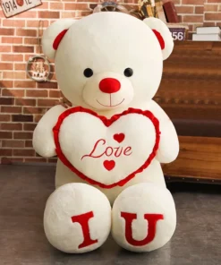 regalo de san valentín, oso de peluche gigante de 80/100 cm, animales de peluche, regalos de cumpleaños, almohada suave, muñecas para novia, niñas, esposa