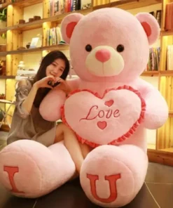 regalo de san valentín, oso de peluche gigante de 80/100 cm, animales de peluche, regalos de cumpleaños, almohada suave, muñecas para novia, niñas, esposa