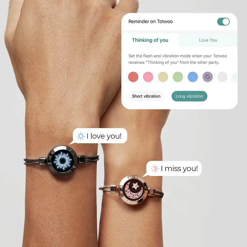 totwoo pulseras táctiles de larga distancia para parejas, regalos de relación iluminados y con vibración para amantes, joyería inteligente, pulseras de amor totwoo pulseras táctiles de larga distancia para parejas, regalos de relación iluminados y con vibración para amantes, joyería inteligente, pulseras de amor