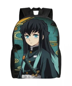 mochilas personalizadas muichiro tokito kimetsu no yaiba, mochilas impermeables para hombres y mujeres, mochila escolar demon slayer de anime, mochila estampada